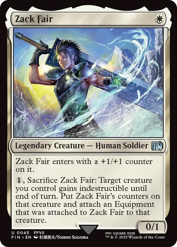 Magic the gathering (Plains) Zack Fair #0045 - FINAL FANTASY - MTG Card (English) Uncommon